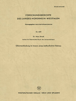 cover image of Glimmentladung im Innern eines kathodischen Rohres